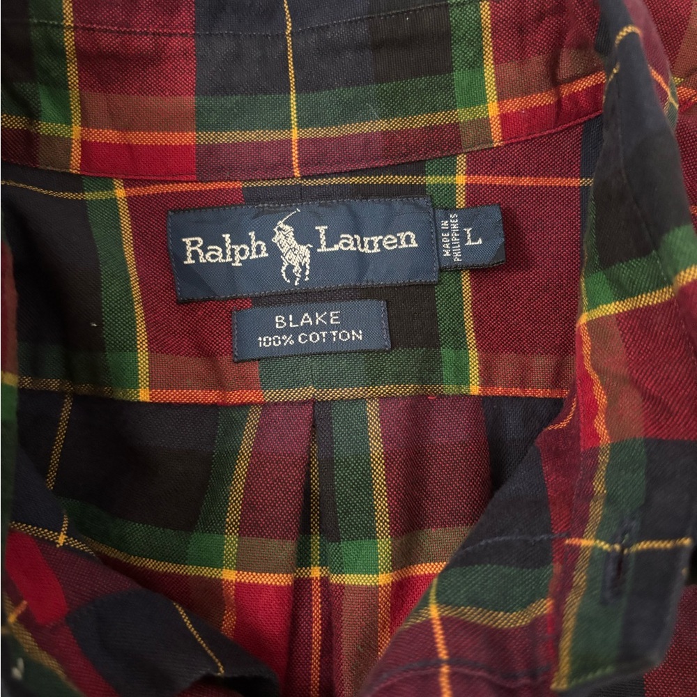 Vintage Ralph Lauren Red and Green Casual Button Down Shirt, excellent condition - Picture 2 of 12